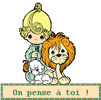Gif animé je pense à toi lion